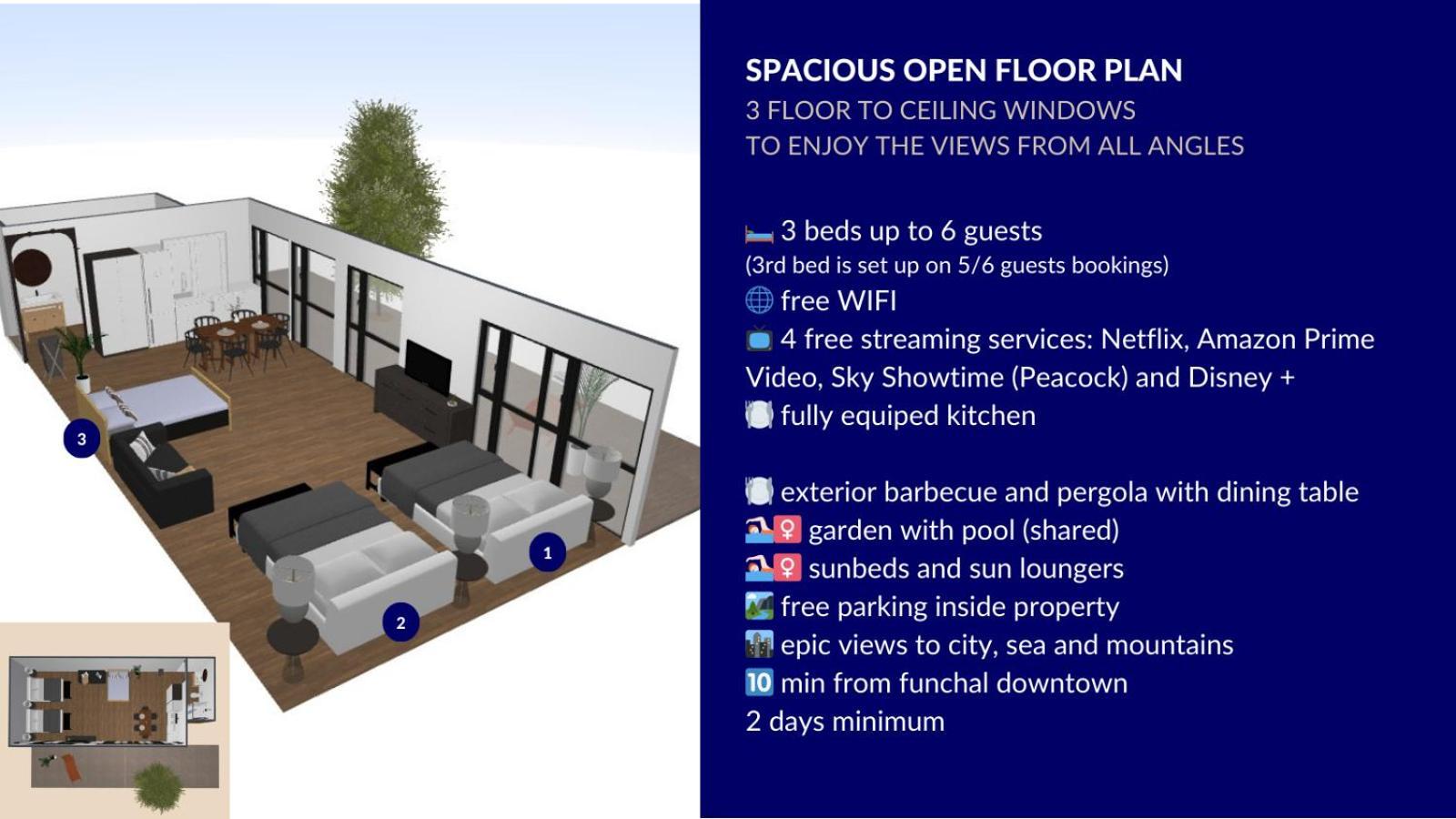 Geek - Open Space - 5m From 5 Attractions - Pool Year Round, Dining Pergola, Barbecue - Matrix Funchal (Madeira)